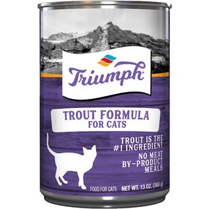 Triumph Trout Formula Canned Cat Food, 13.2-oz, case of 12