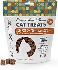 Hauspanther Elk & Venison Bites Nuggets Freeze-Dried Raw Cat Treats, 1.5-oz bag