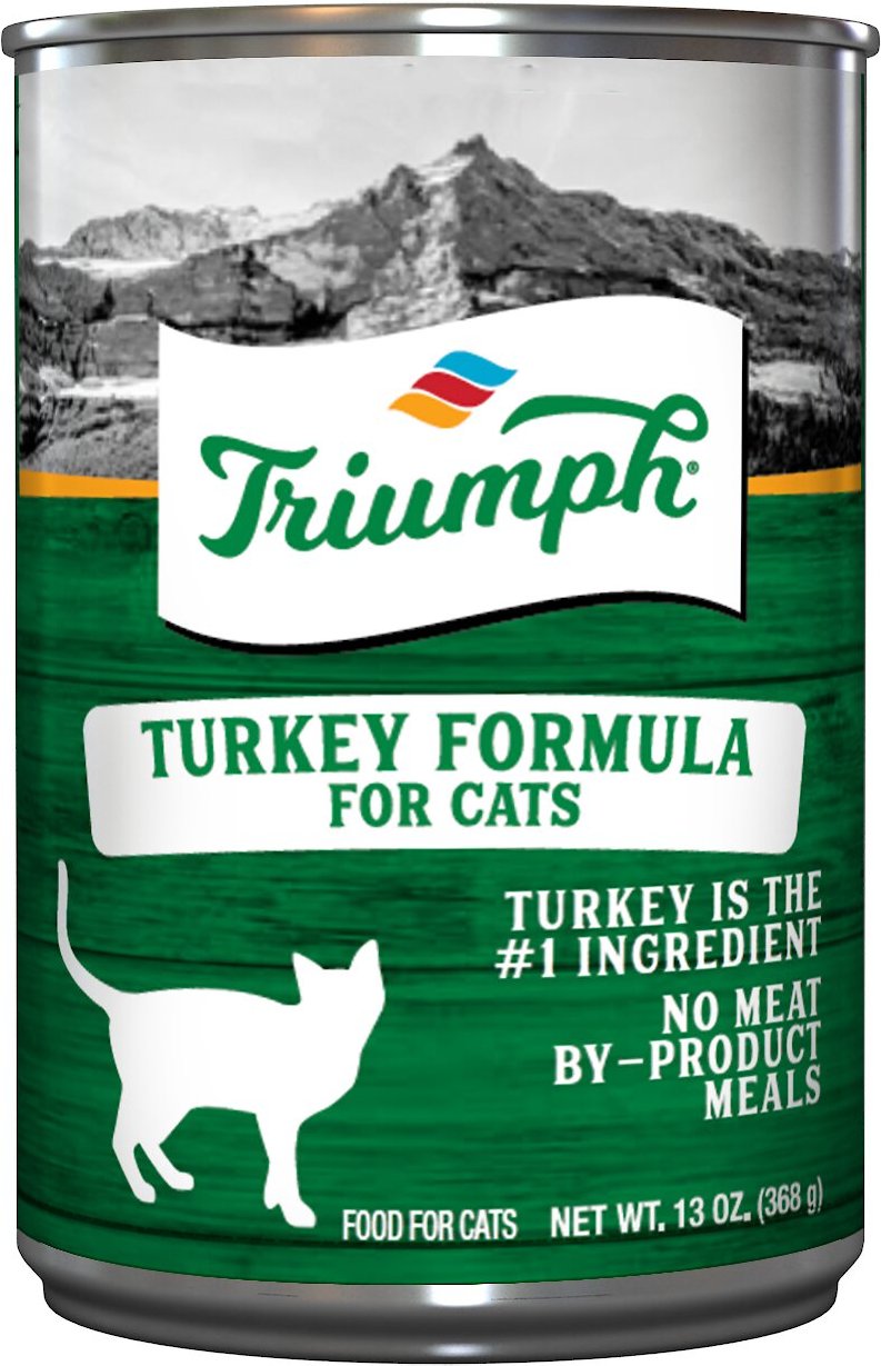 TRIUMPH Turkey Formula Canned Cat Food, 13-oz, case of 12 - Chewy.com