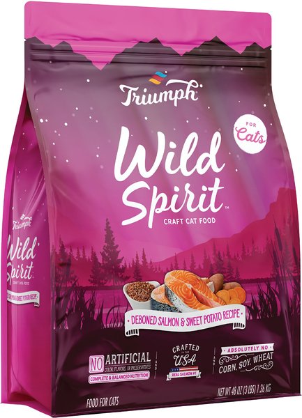 Triumph Wild Spirit Deboned Salmon & Sweet Potato Recipe Dry Cat Food, 3-lb bag slide 1 of 8