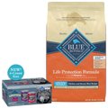 Blue Buffalo Wilderness Beef & Salmon Variety Pack Wet Food + Life Protection Formula Large Breed Chicken & Brown Rice Recipe Dry Dog Food