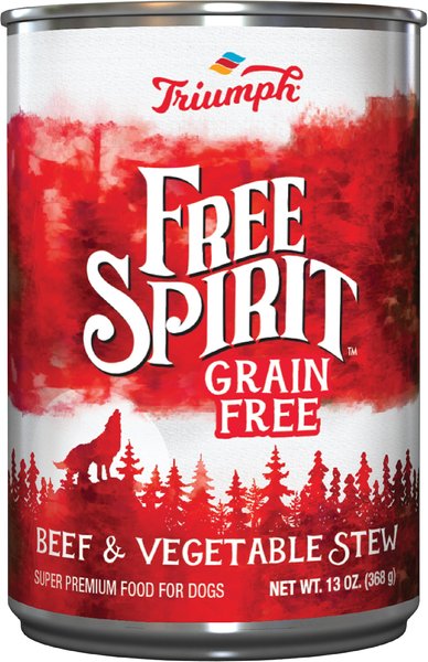 Triumph Free Spirit Grain-Free Beef & Vegetable Stew Canned Dog Food, 13.2-oz, case of 12 slide 1 of 10