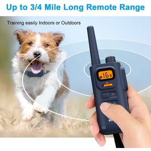 Bousnic 4000FT Extra Long Remote Range Waterproof Rechargeable Electronic Training Dog Collar, Blue