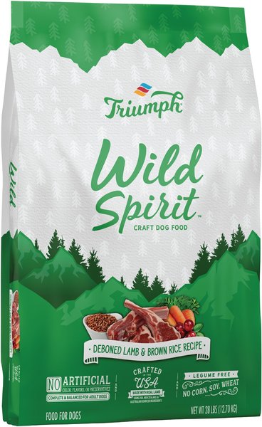 Triumph Wild Spirit Deboned Lamb & Brown Rice Recipe Dry Dog Food, 28-lb bag slide 1 of 1