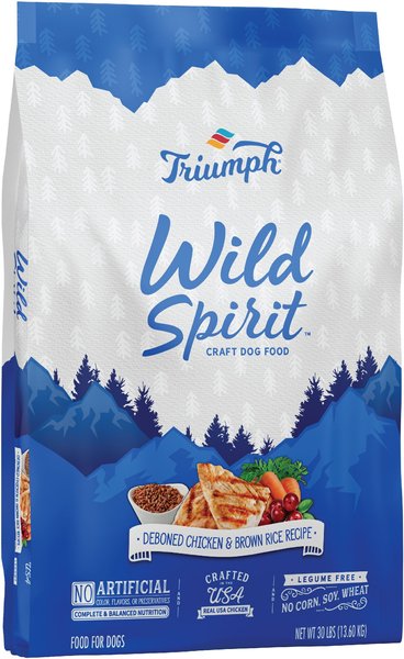 Triumph Wild Spirit Deboned Chicken & Brown Rice Recipe Dry Dog Food, 30-lb bag slide 1 of 2