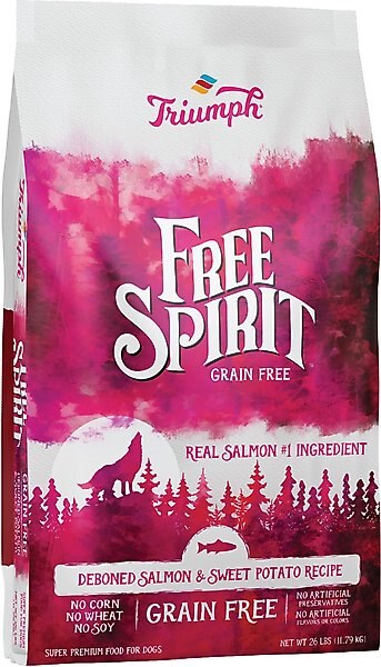 Triumph Free Spirit Grain-Free Deboned Salmon & Sweet Potato Recipe Dry Dog Food, 26-lb bag slide 1 of 8