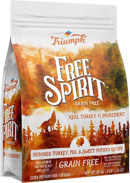 Triumph Free Spirit Grain-Free Deboned Turkey & Sweet Potato Recipe Dry Dog Food, 3-lb bag slide 1 of 2