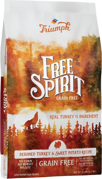 Triumph Free Spirit Grain-Free Deboned Turkey & Sweet Potato Recipe Dry Dog Food, 26-lb bag slide 1 of 2