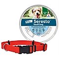 SecureAway Dog Flea Collar Protector, 14-20-in, Red + Seresto Flea & Tick Collar for Dogs, up to 18 lbs, 1 Collar (8-mos. supply)