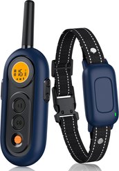 Casfuy 1000-ft Upgraded Electric Dog Training Collar with Remote, Blue