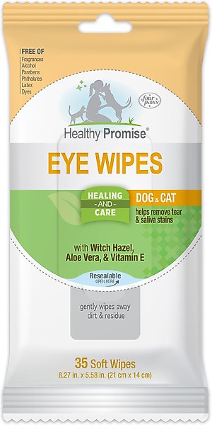 Four Paws Healthy Promise Cat & Dog Eye Wipes, 35 count slide 1 of 10