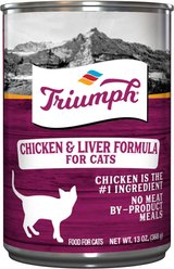 Triumph Chicken 'N Liver Formula Canned Cat Food, 13.2-oz, case of 12