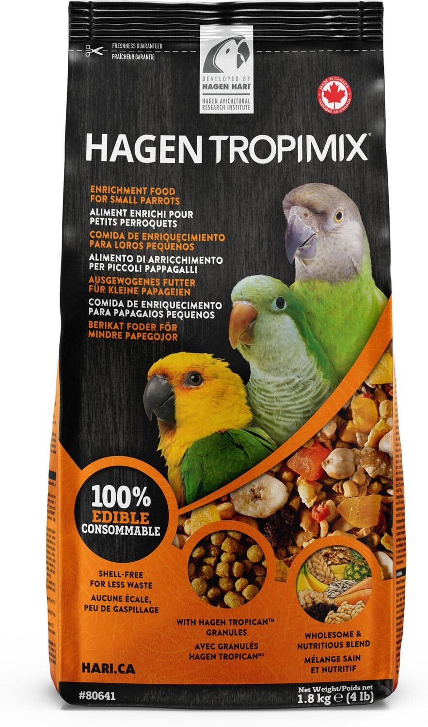 TROPIMIX Small Parrot Bird Food, 4-lb bag