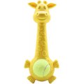 EYS Giraffe Chew Toy with Embedded Tennis Ball Dog Toy, Yellow