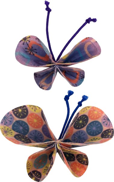 KONG Bat-A-Bout Vibez Butterfly Cat Toy, Multicolor, 2 count slide 1 of 3
