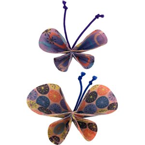 KONG Bat-A-Bout Vibez Butterfly Cat Toy, Multicolor, 2 count