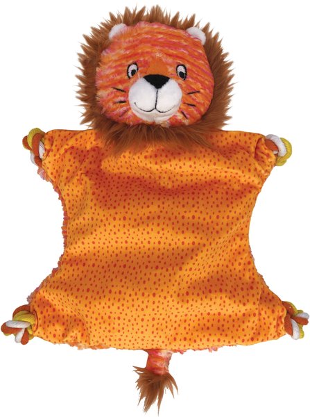 KONG Knots Flatz Lion Dog Toy, Yellow