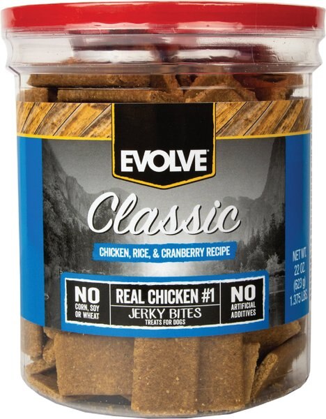 Evolve Classic Chicken, Rice & Cranberry Recipe Dog Treats, 22-oz jar slide 1 of 7