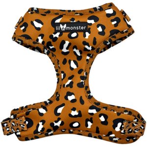 Lil Monster Pets Neoprene Adjustable Dog Harness, Burnt Orange Leopard, Small