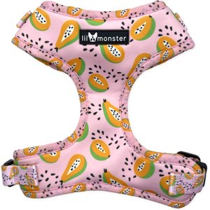 Lil Monster Pets Neoprene Adjustable Dog Harness, Pink Pupaya, Medium