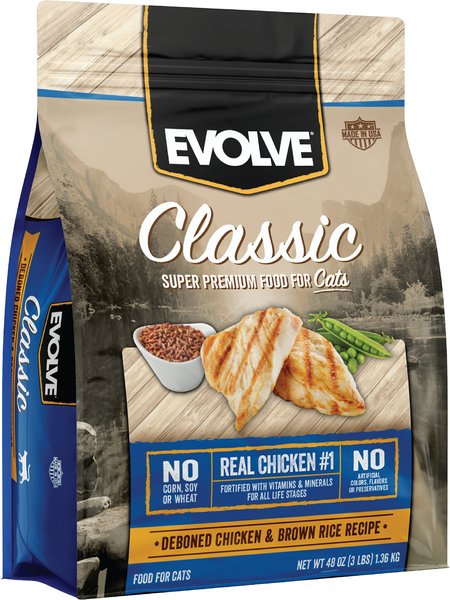 Evolve Classic Deboned Chicken & Brown Rice Recipe Dry Cat Food, 3-lb bag slide 1 of 8
