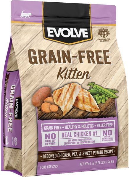 Evolve Chicken, Pea, & Sweet Potato Recipe Kitten Formula Grain-Free Dry Kitten Food, 2.75-lb bag slide 1 of 8