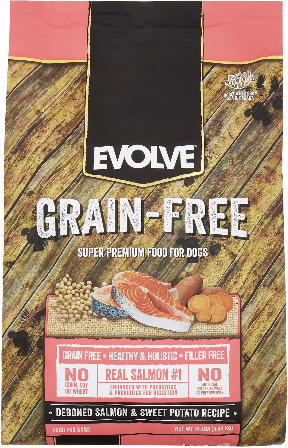 evolve salmon and sweet potato dog food