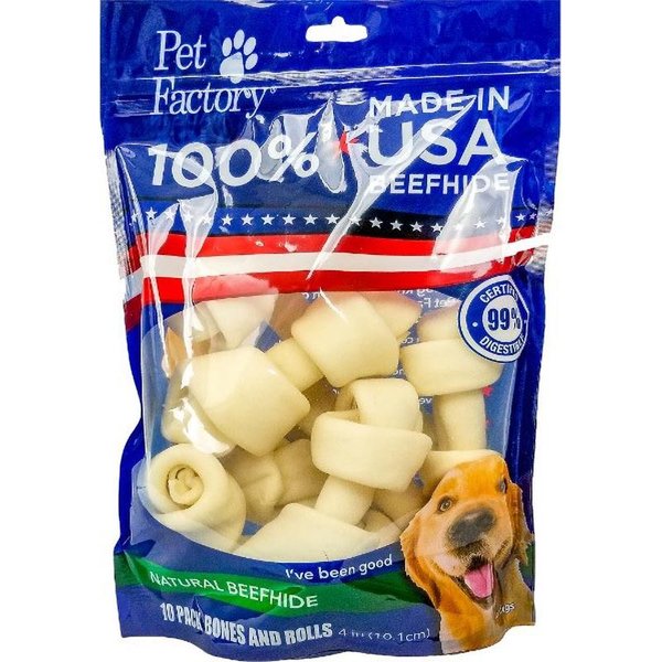 Pet Factory Beefhide 7-inch Braided Sticks Natural Flavored Chewy Dog Treats, 6 count