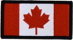 Boss Dog Tactical Dog Collar Canada Flag Rubber Velcro Patch, White & Red