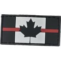 Boss Dog Tactical Dog Collar Canada Flag Rubber Velcro Patch, Black & Red