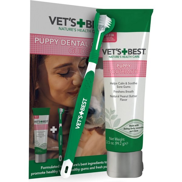 VET'S BEST Toothbrush & Toothpaste Dental Kit, 3.5oz tube, Puppy