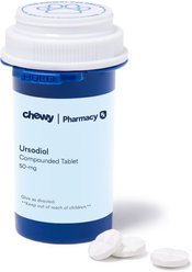 Ursodiol Compounded Chicken Flavored Quadrisect Tablet for Dogs & Cats, 50-mg, 1 Tablet