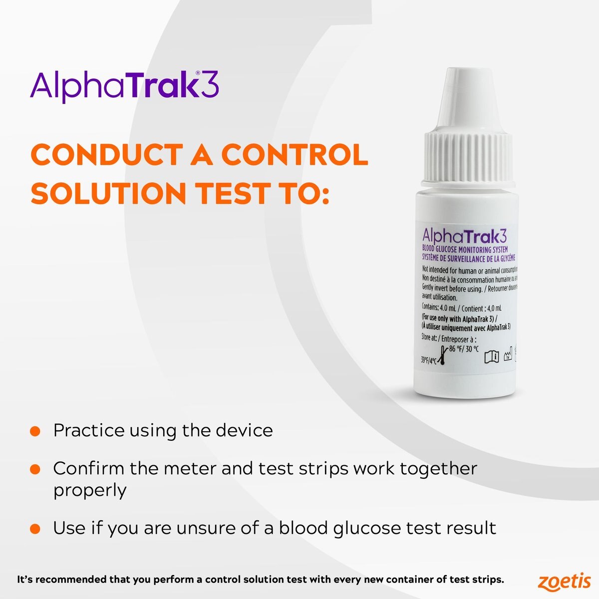 ALPHATRAK 3 Control Solution for AlphaTrak 3 Blood Glucose Meter, 4mL