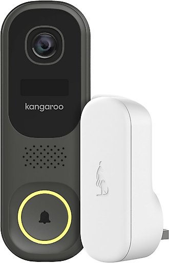Kangaroo Doorbell & Chime Video Camera, Black
