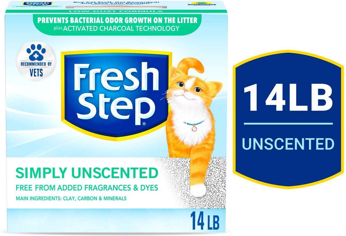 FRESH STEP Simply Unscented Clumping Clay Cat Litter, 14lb box