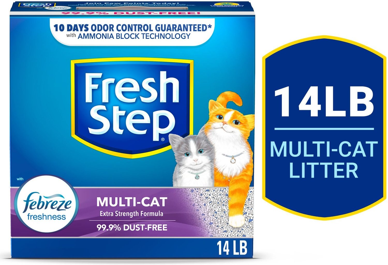 FRESH STEP MultiCat Extra Strength Scented Clumping Cat Litter, 14lb