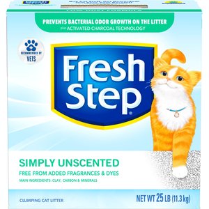 Fresh Step Simply Unscented Clumping Clay Cat Litter, 25-lb box