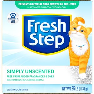 Fresh Step Simply Unscented Clumping Clay Cat Litter, 25-lb box