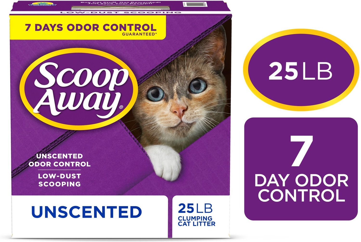 SCOOP AWAY Unscented Clumping Clay Cat Litter, 25lb box