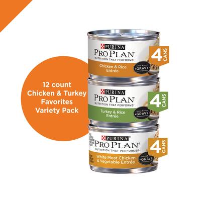 Show full view: Purina Pro Plan Chicken & Turkey Favorites Variety Pack Canned Cat Food, 3-oz, case of 24 slide 3 of 13
