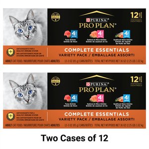 Purina Pro Plan Seafood Favorites Variety Pack Canned Cat Food, 3-oz, case of 24