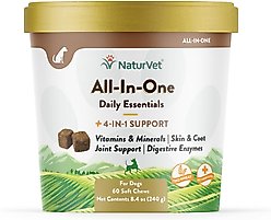 NaturVet All-in-One Soft Chews Multivitamin for Dogs, 60 count