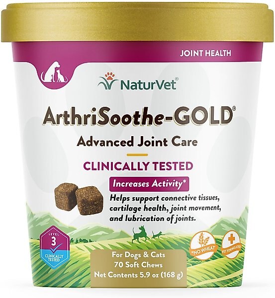 NaturVet Advanced Care ArthriSoothe-GOLD Soft Chews Joint Supplement for Cats & Dogs, 70 count slide 1 of 8