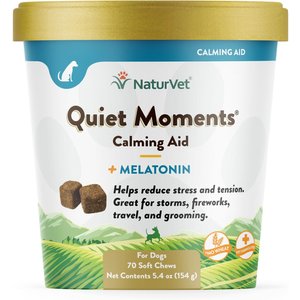 NaturVet Quiet Moments Soft Chews Calming Supplement for Dogs, 70 count