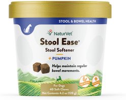NaturVet Stool Ease Soft Chews Digestive Supplement for Dogs, 40 count