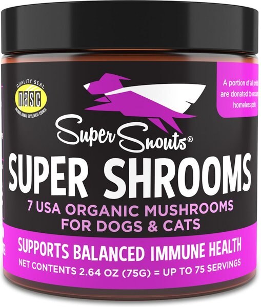 Super Snouts Super Shrooms Organic Super 7 Medicinal Mushroom Blend Dog Immunity Supplement, 2.6-oz jar slide 1 of 3