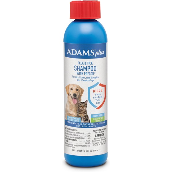 ADAMS Plus Flea & Tick Shampoo with Precor, 6-fl oz bottle - Chewy.com