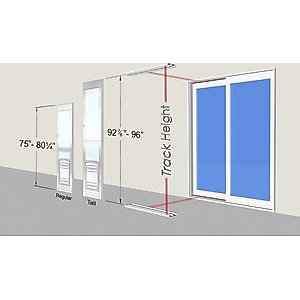 High Tech Pet Products Power Pet Door, WI-FI Smartphone Controlled Full Patio Panel for Sliding Glass Door Installations, White, Large