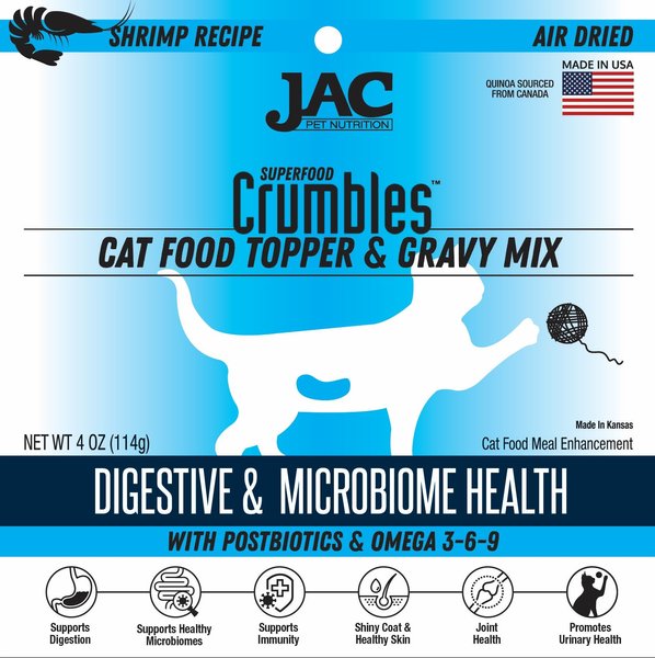 JAC Pet Nutrition Air-Dried Shrimp Superfood Crumbles Grain-Free Cat Food Topper, 4-oz bag slide 1 of 2