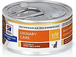 Hill's Prescription Diet c/d Multicare Urinary Care Chicken & Vegetable Stew Wet Cat Food, 2.9-oz, case of 24